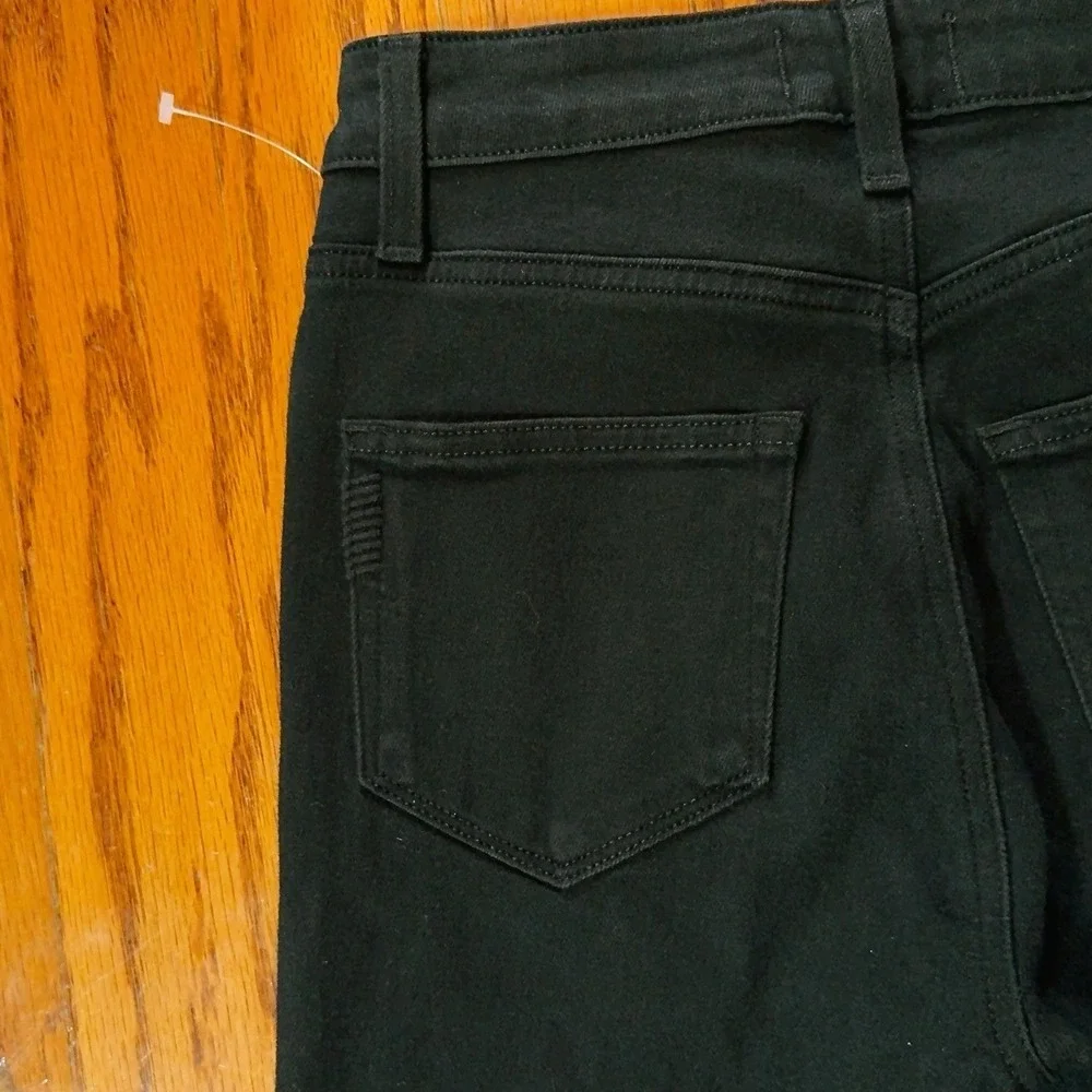 PAIGE‎ Stella High-Rise Straight Jeans Black Overdye Size 24 NWOT Stretch